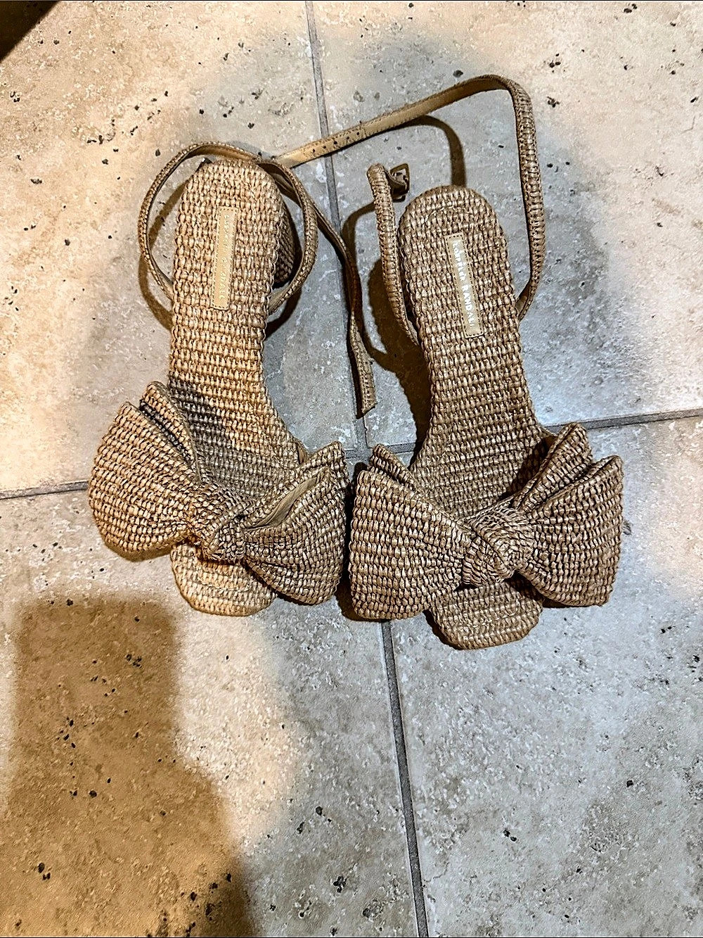 Loeffler Randall Bow Raffia Sandals 9.5